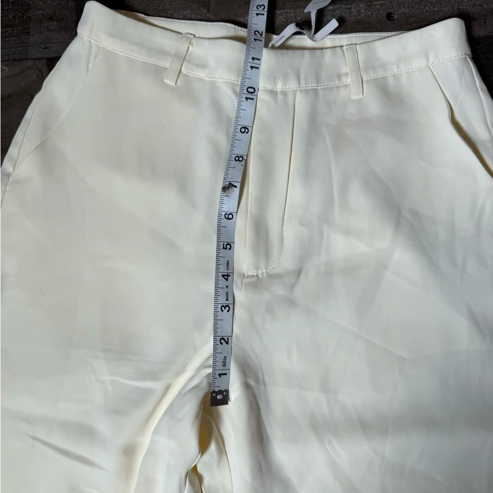 SNDYS Ivory Wide Leg Pants High Rise Tailored Trousers‎ Minimalist Chic S NWT